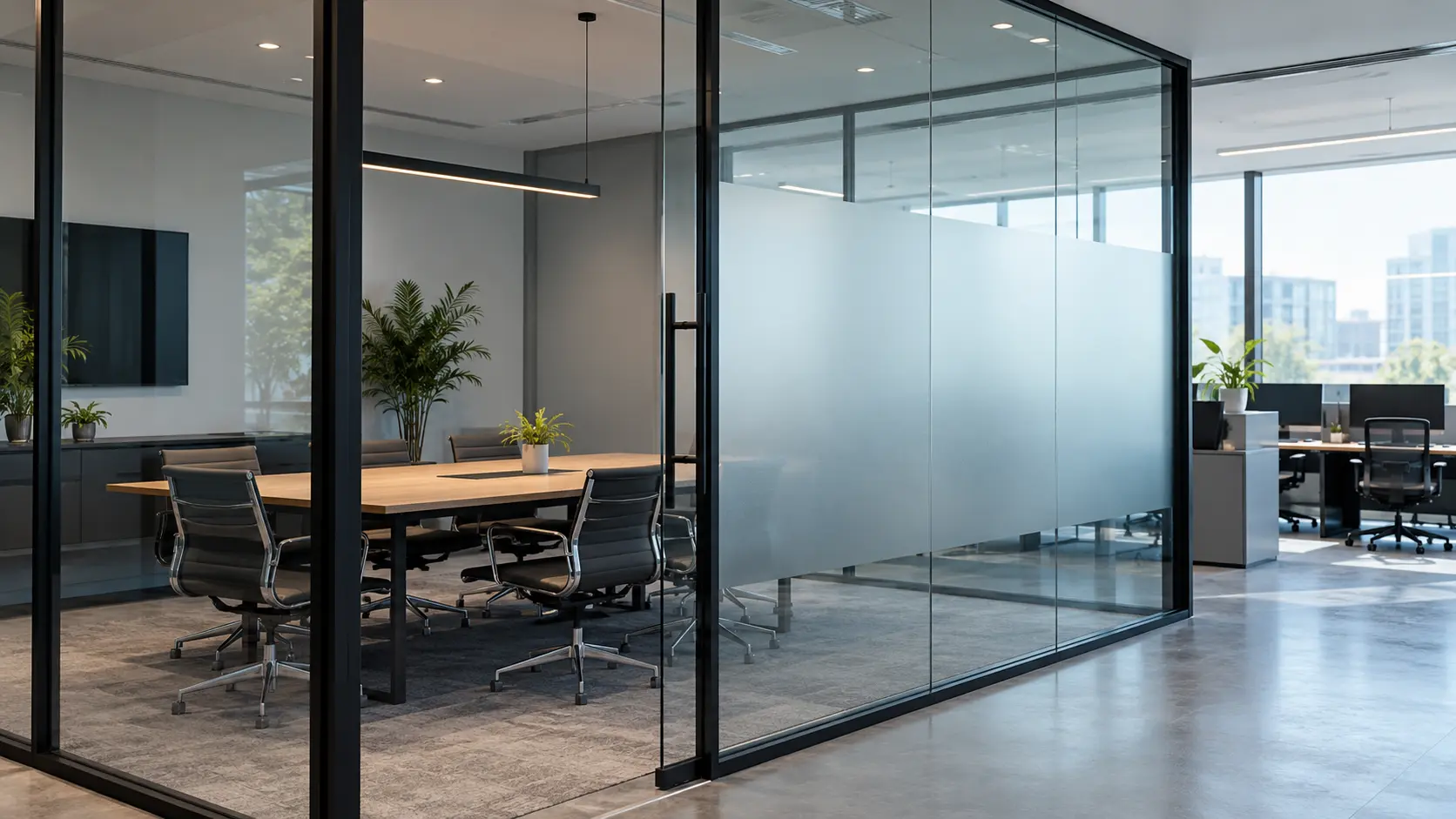Commercial office privacy film example